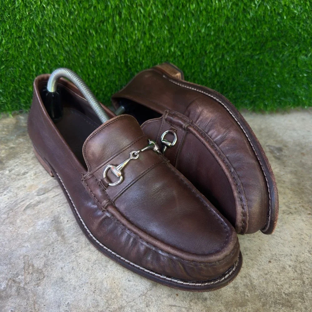 Vintage Cole Haan Grand.OS Bit Loafers Workwear Western Brown 9.5
